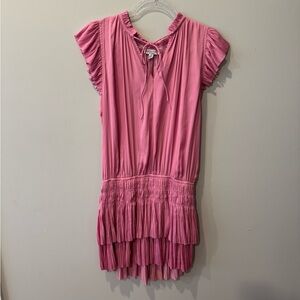 Current Air Pink Ruffle Tiered Casual Dress